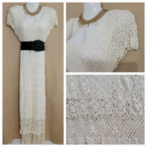 MAXI crochet dress M